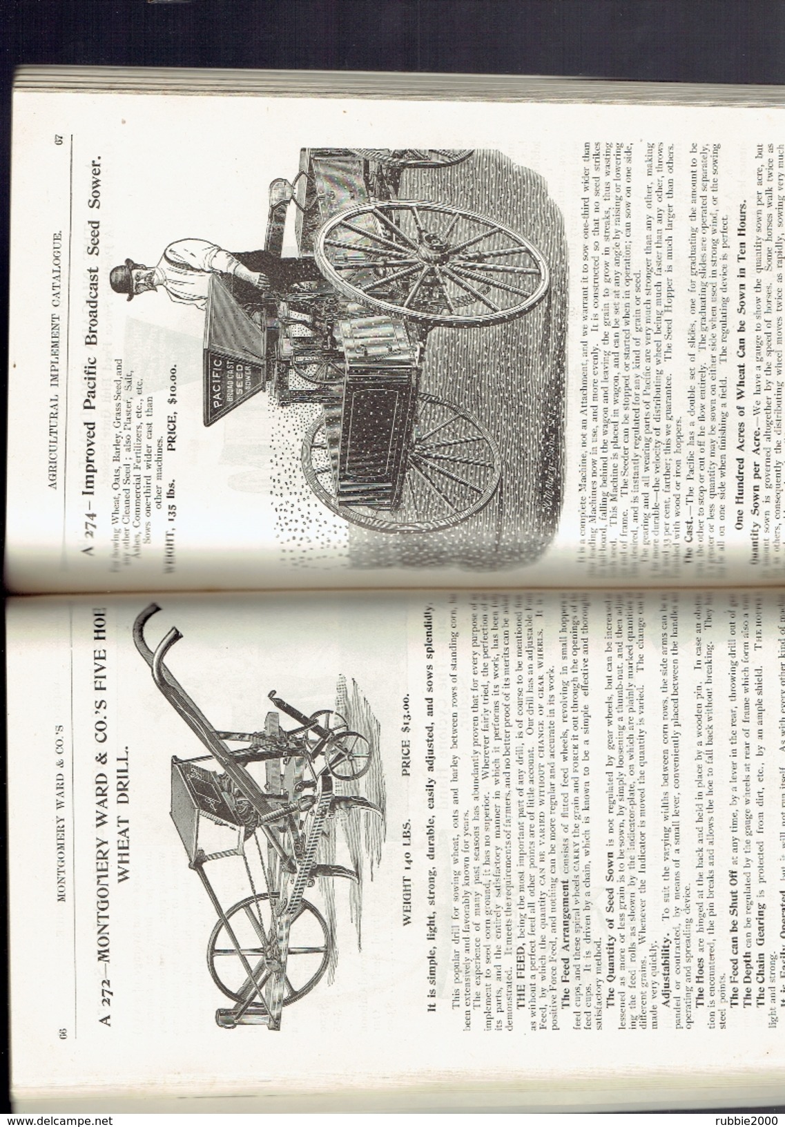 CATALOGUE 1893 DEPARTMENT AGRICULTURE MONTGOMERY WARD COMPAGNIE MICHIGAN AVENUE CHICAGO FARM MACHINERY