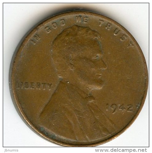 Etats-Unis USA 1 Cent 1942 KM 132 - 1909-1958: Lincoln, Wheat Ears Reverse