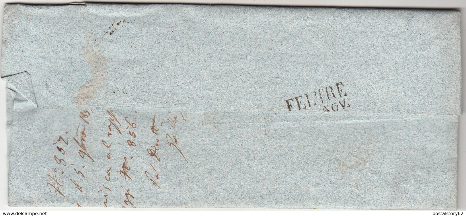 Belluno Per Feltre, Lettera Con Contenuto 1855 - Lombardy-Venetia