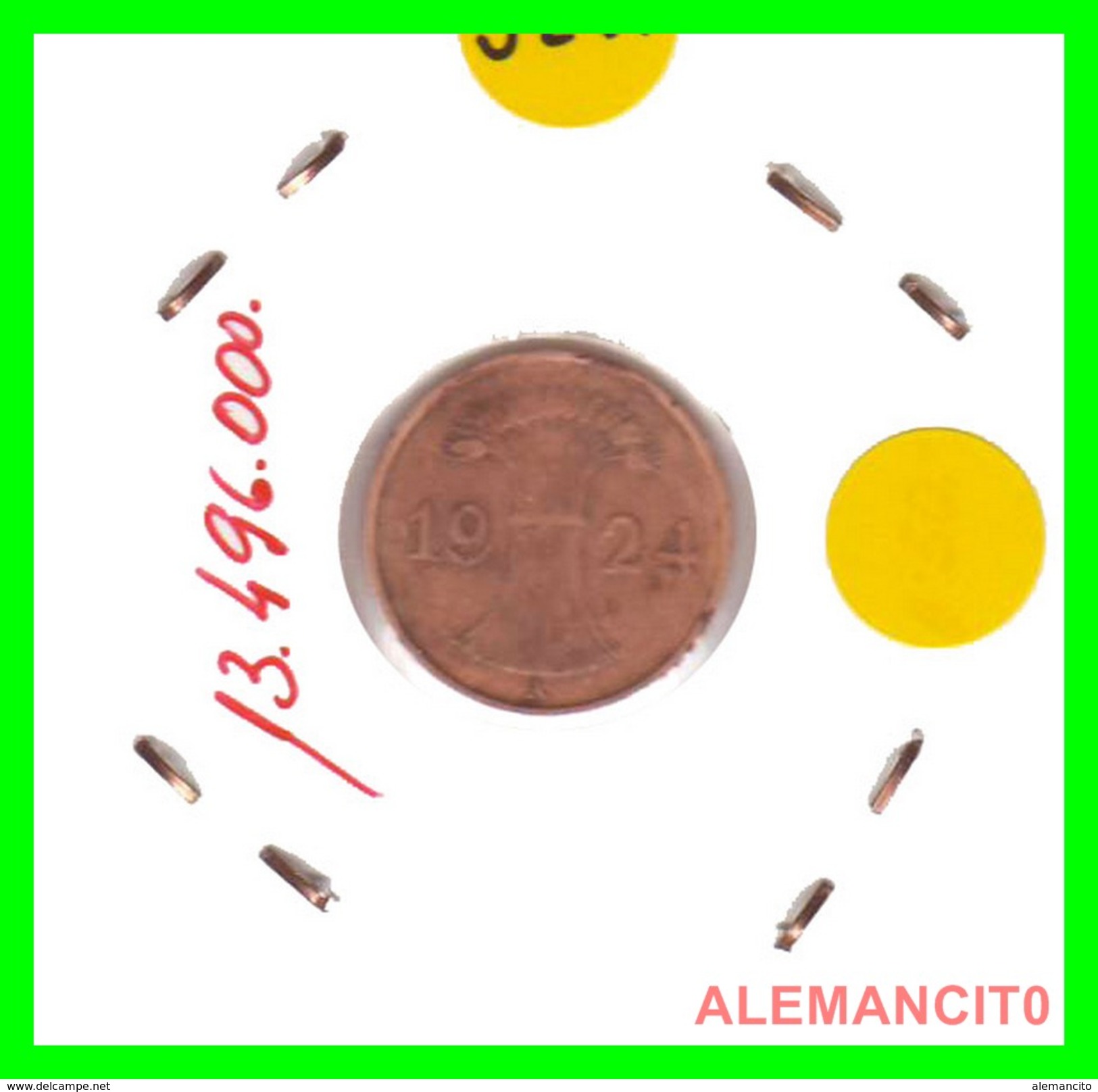 GERMANY, DEUTSCHES.REICH  1924-1936  REICHSPFENNIG  AÑO 1924-A  Bronze - 1 Renten- & 1 Reichspfennig