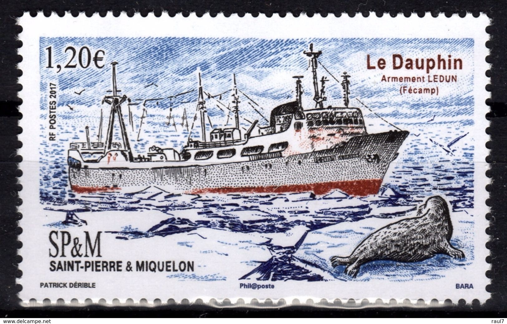 St Pierre Et Miquelon 2017 - Bateau De Pêche, Le Dauphin - 1val Neufs // Mnh - Ungebraucht