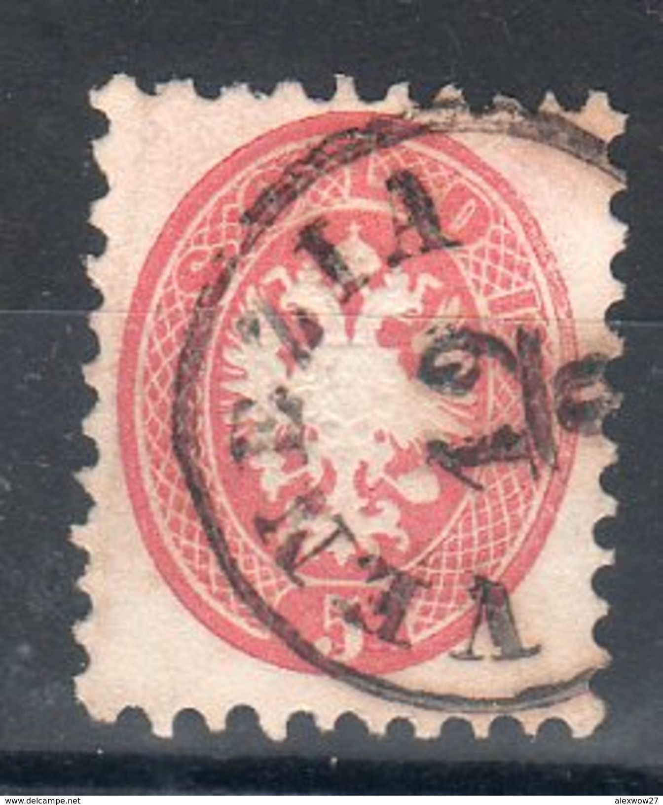 Antichi Stati - Lombardo Veneto 1863 5 Soldi Dent. 9 1/2 Usato - Lombardy-Venetia