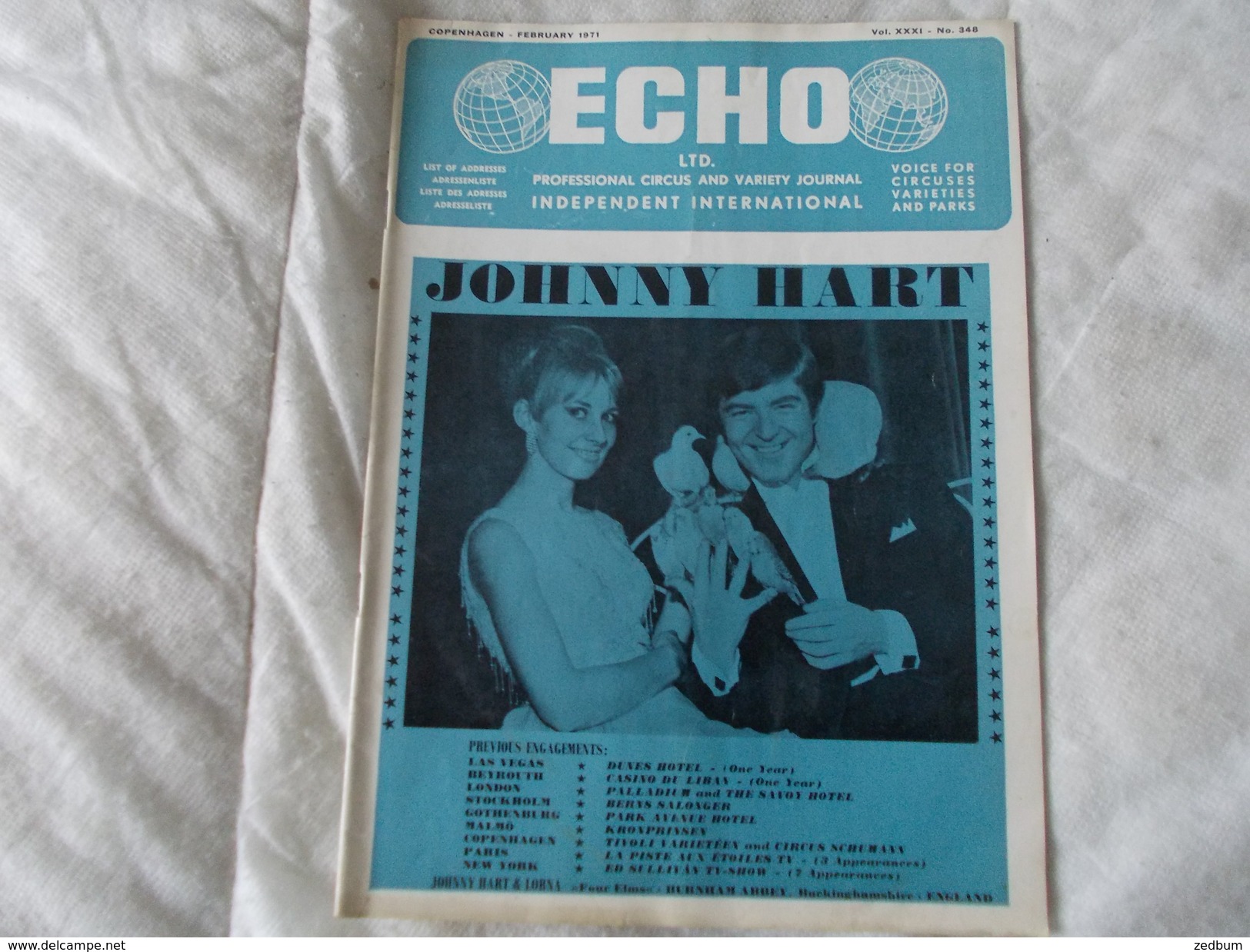 ECHO LTD Professional Circus And Variety Journal Independent International N° 348 February 1971 - Amusement