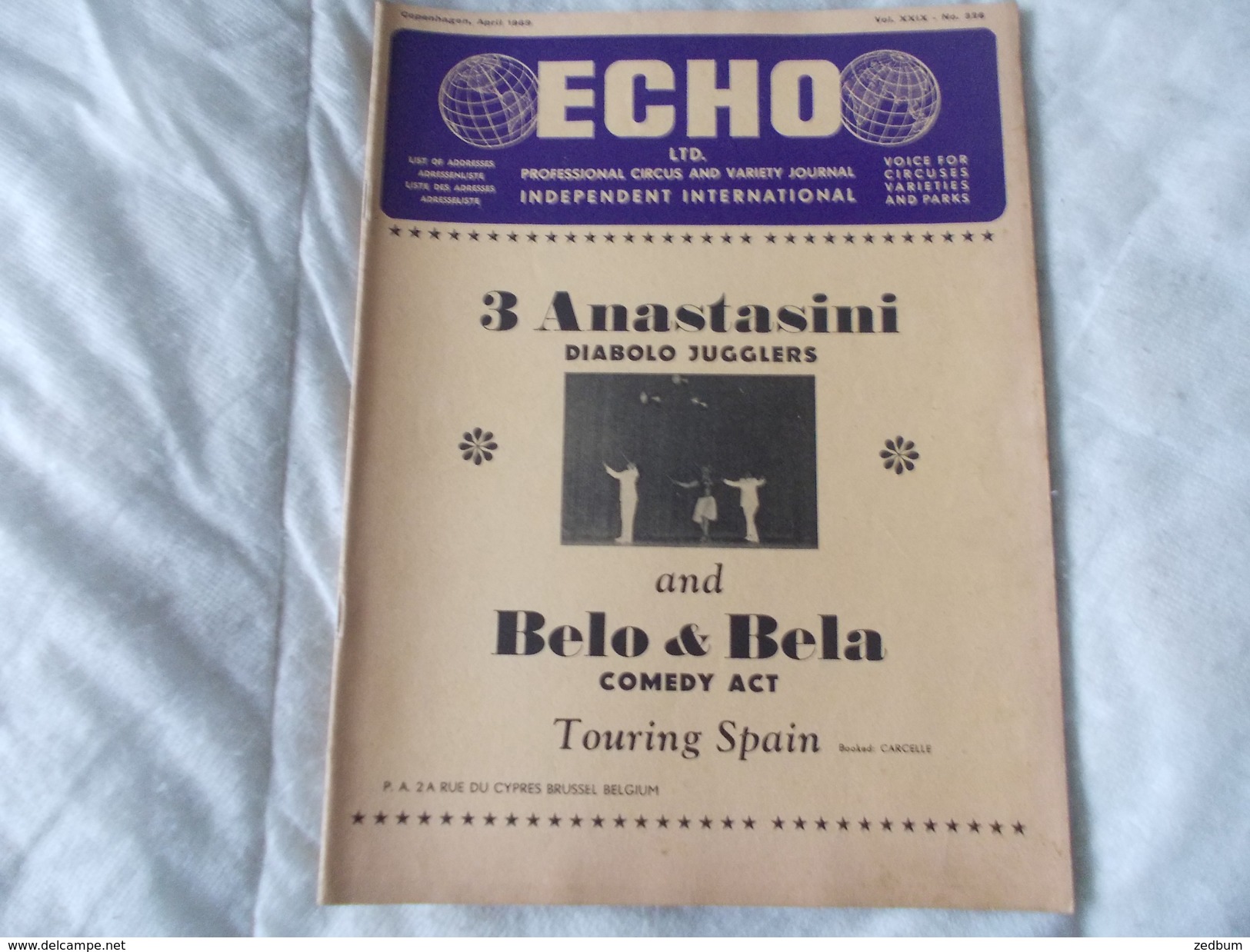 ECHO LTD Professional Circus And Variety Journal Independent International N° 326 April 1969 - Divertissement