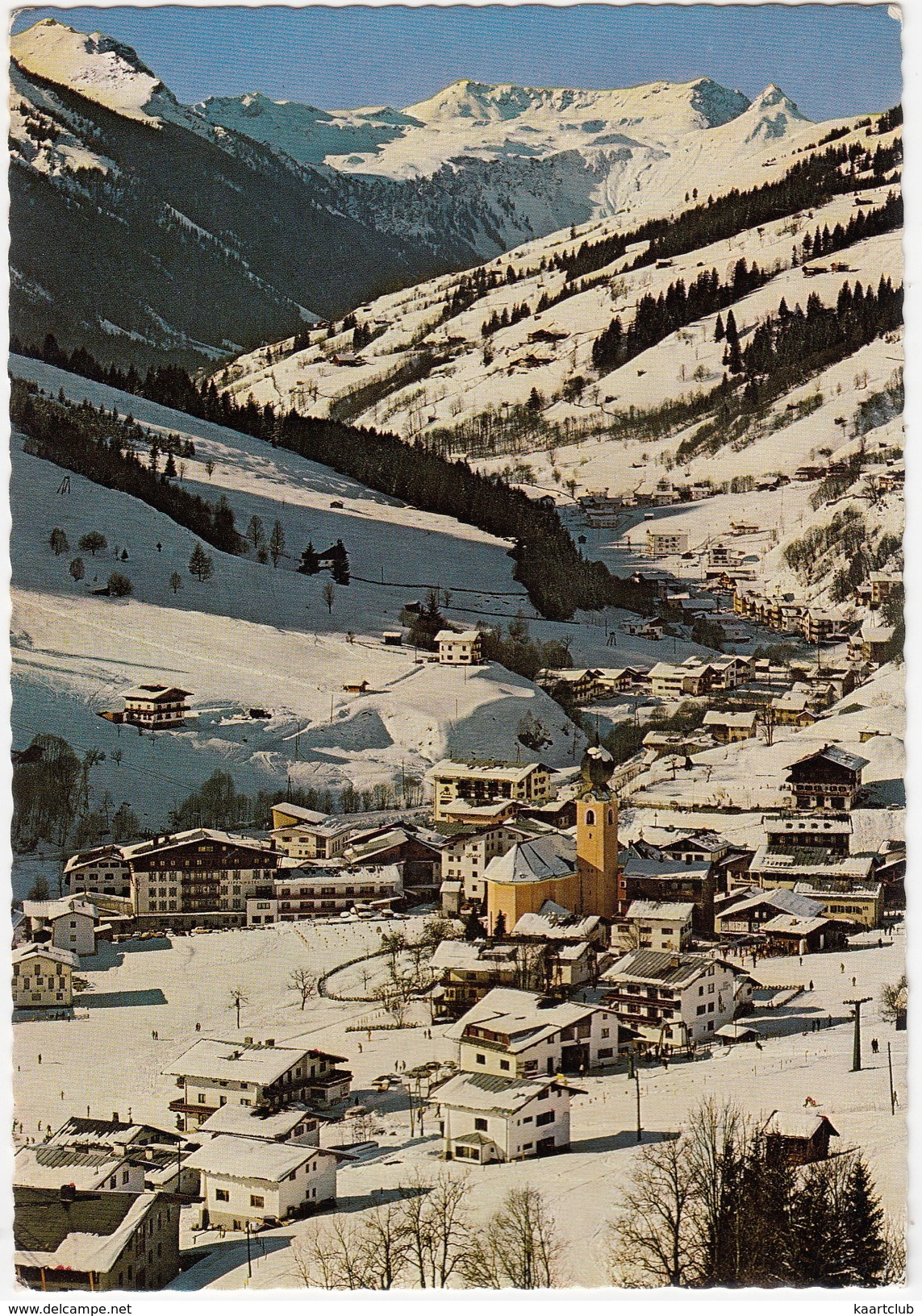 Saalbach,  1003 M Mit Talschluß Gamshag, 2178 M., Tristkogel, 2095 M.   - Österreich/Austria - Saalbach