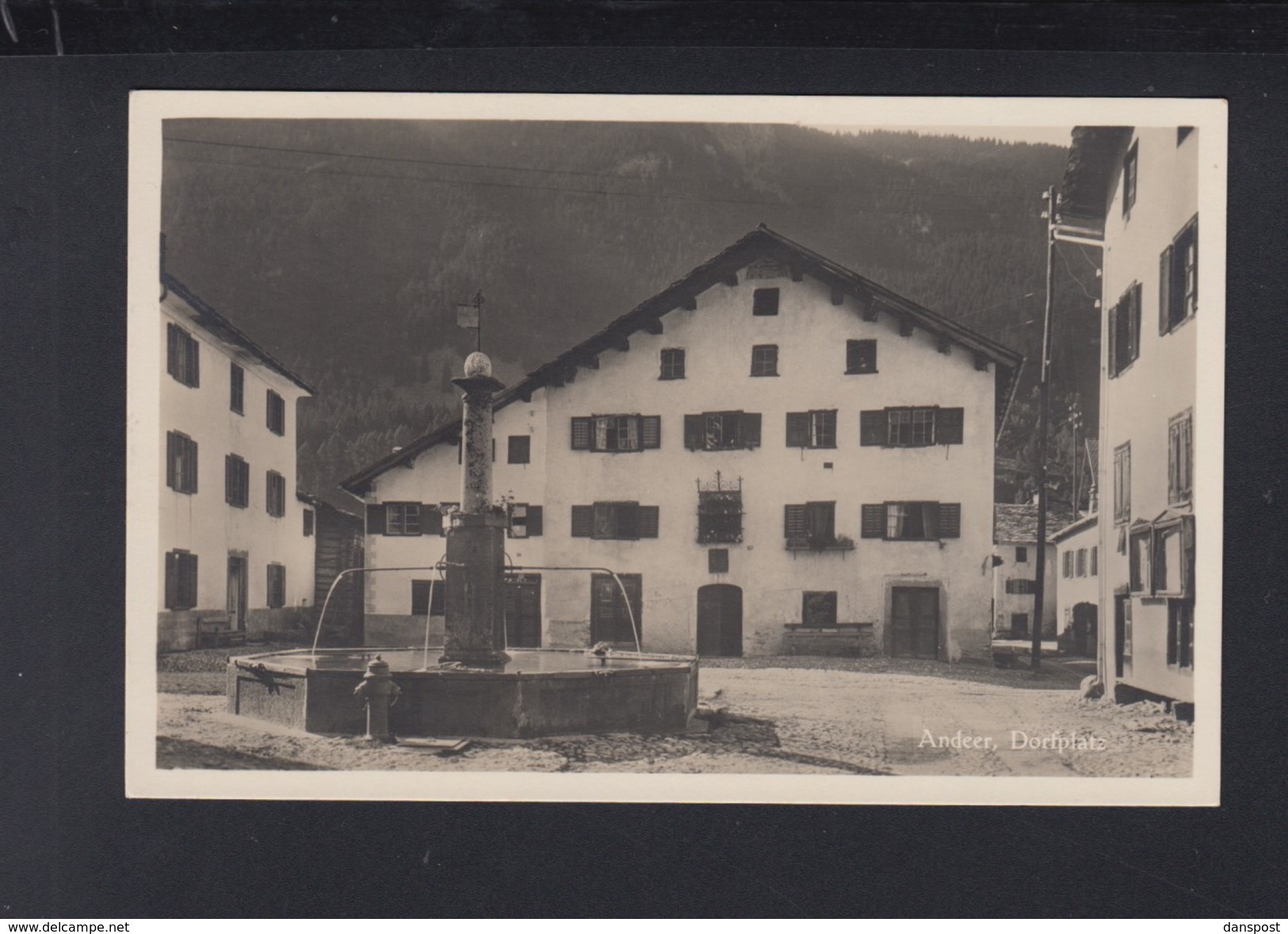 Schweiz AK Andeer Dorfplatz 1932 - Andeer