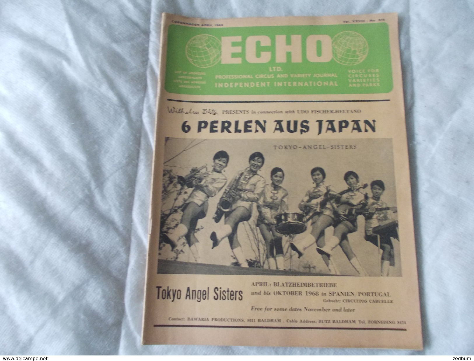 ECHO LTD Professional Circus And Variety Journal Independent International N° 314 April 1968 - Divertissement