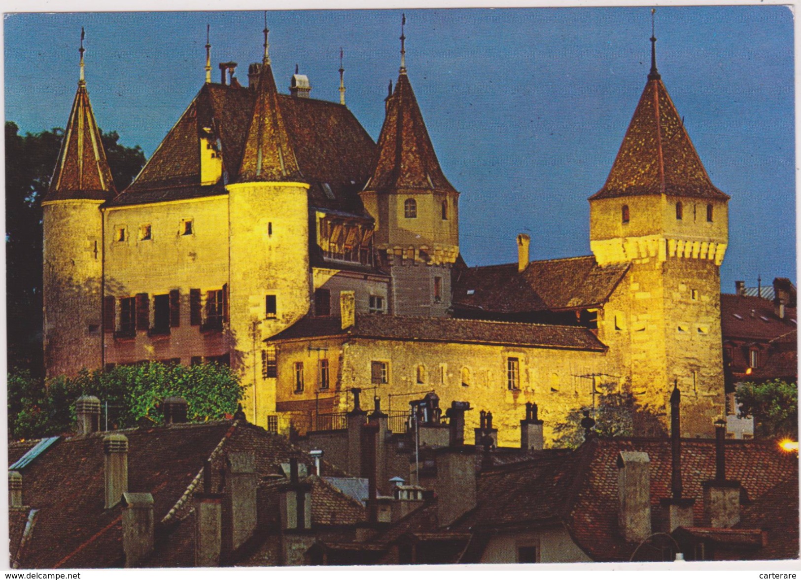 SUISSE,HELVETIA,SWISS,switzerland,schweiz,SVIZZERA ,vaud,NYON,NUIT,CHATEAU - Nyon