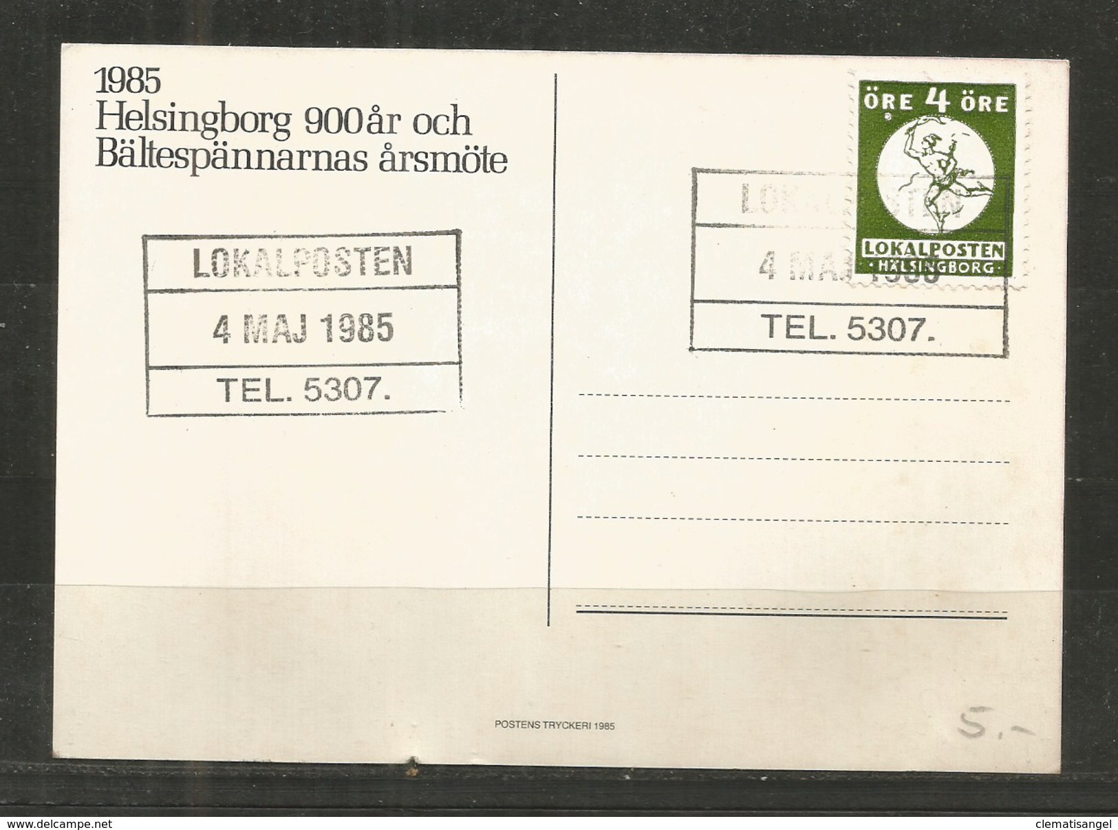 96u * SCHWEDEN * LOKALPOST HELSINGBORG * 1985 *!! - Emissioni Locali