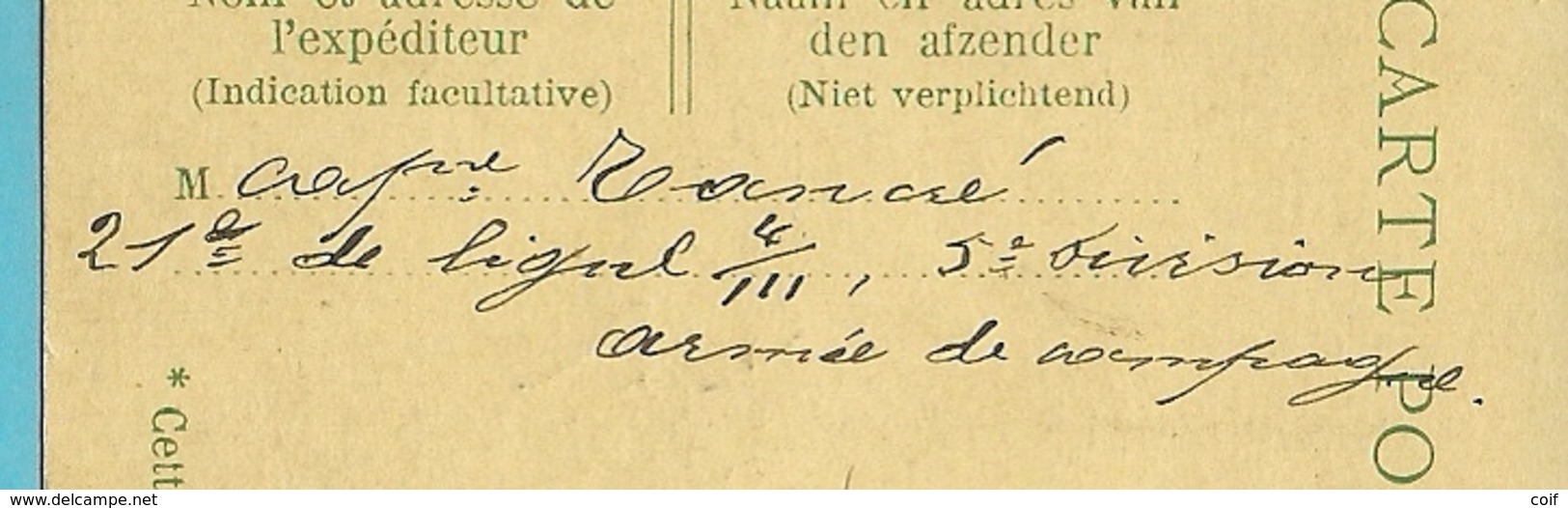 Entier Met Stempel ATH Op 2/8/1914 Met Als Aankomst LINCENT Op 4/08/1914 (éérste Dag) (Offensief W.O.I) - Niet-bezet Gebied