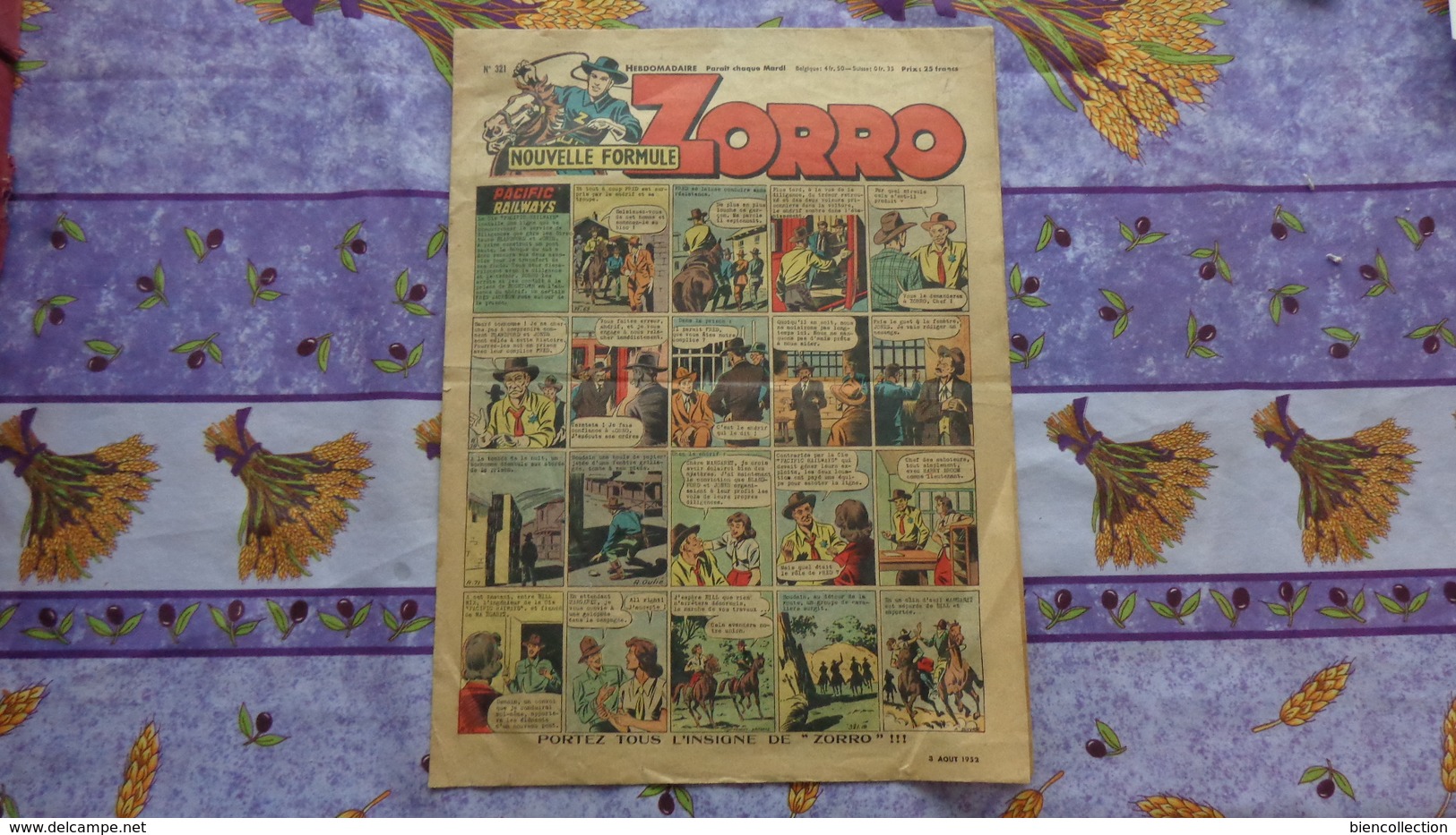 Hebdomadaire ZORRO No 321 Du 3 Aôut 1952 : - Zorro