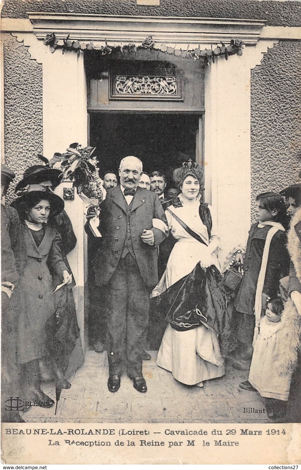 45-BEAUME-LA-ROLANDE- CAVALCADE DU 29 MARS 1914, LA RECEPTION DE LA REINE PAR M. LE MAIRE - Beaune-la-Rolande