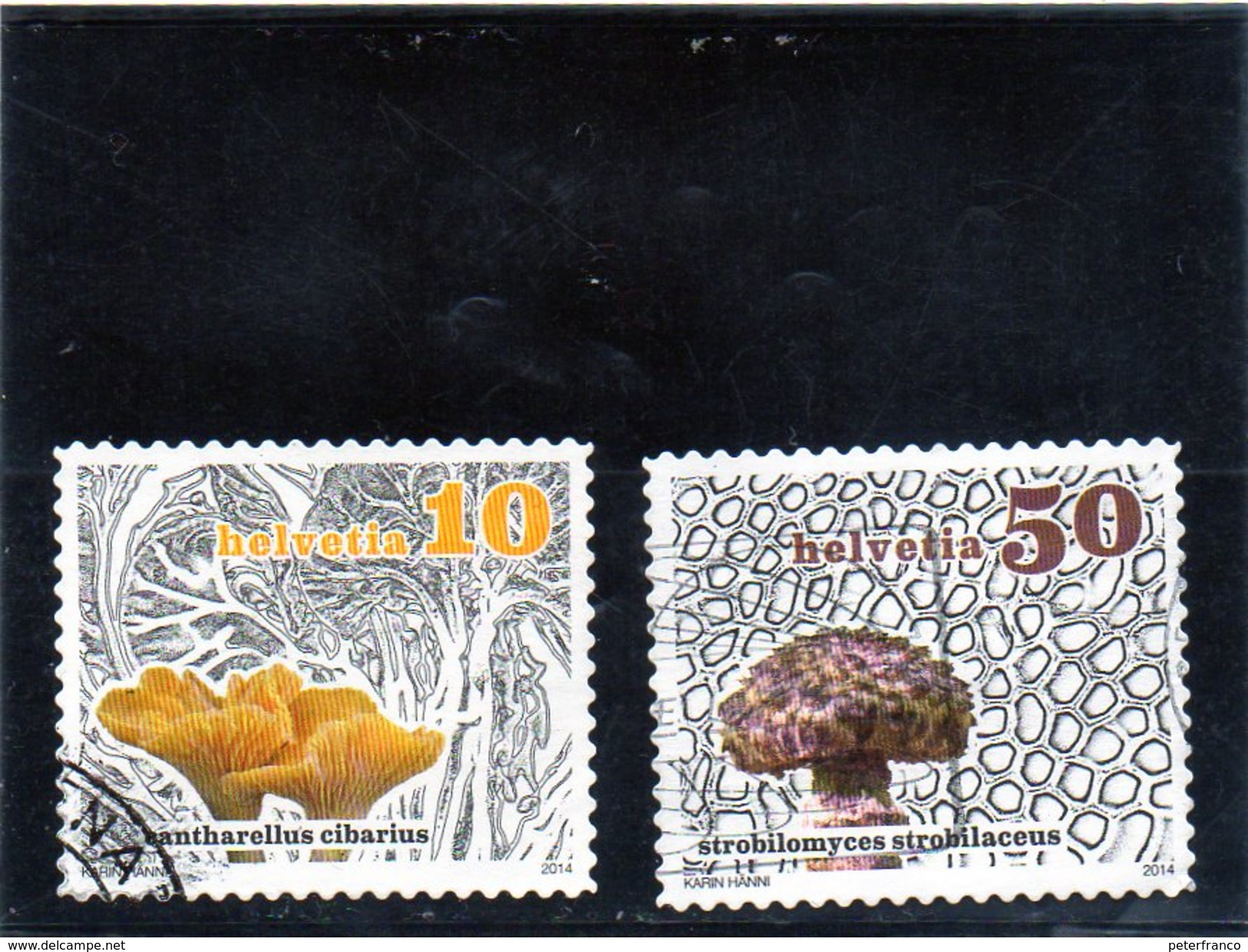 2014 Svizzera - Funghi - Oblitérés