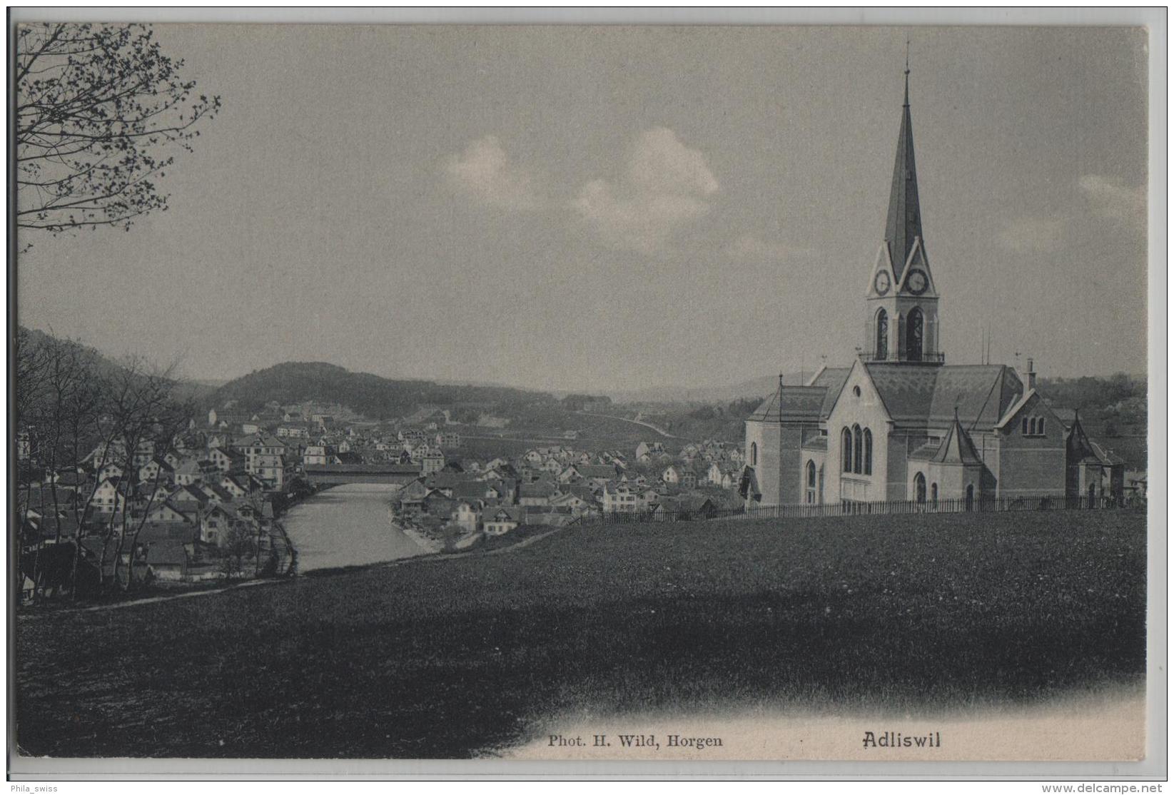 Adliswil - Kirche Und Sihl . Photo: H. Wild - Adliswil