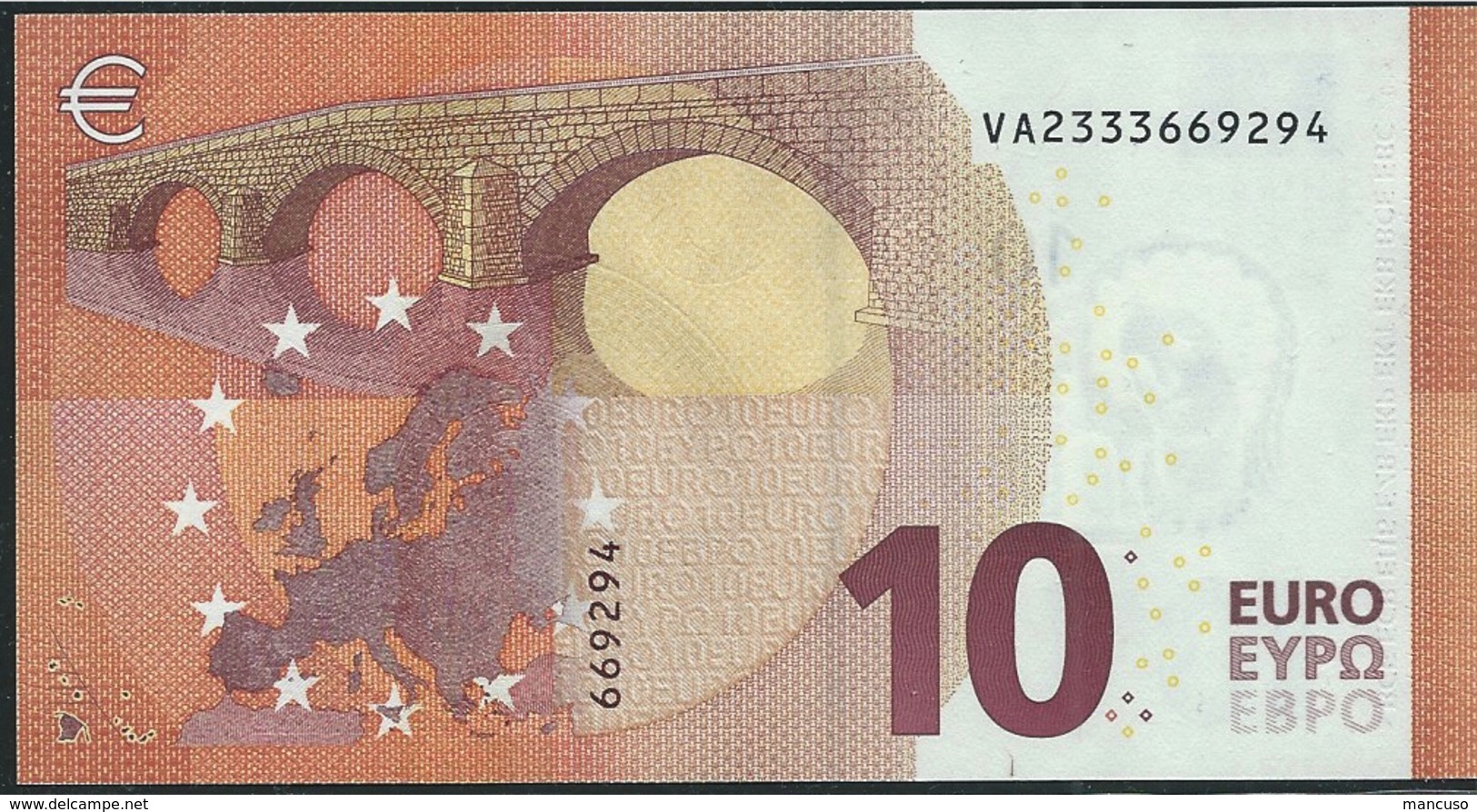 10  EURO DRAGHI  SPAGNA  VA  V002 B1   UNC - 10 Euro