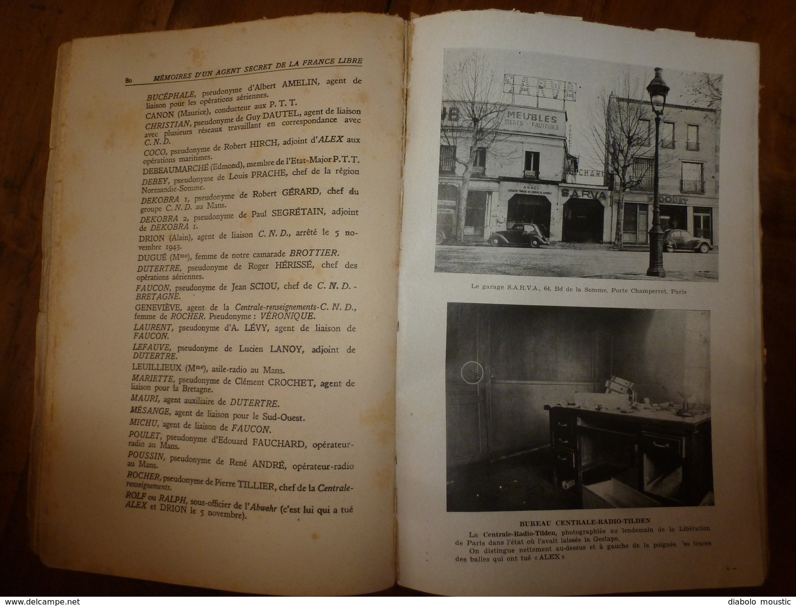 1947 UNE AFFAIRE DE TRAHISON par REMY dédicacé à Charles Breton CHEF RESISTANT,pour service rendu à l'OCM,photographies