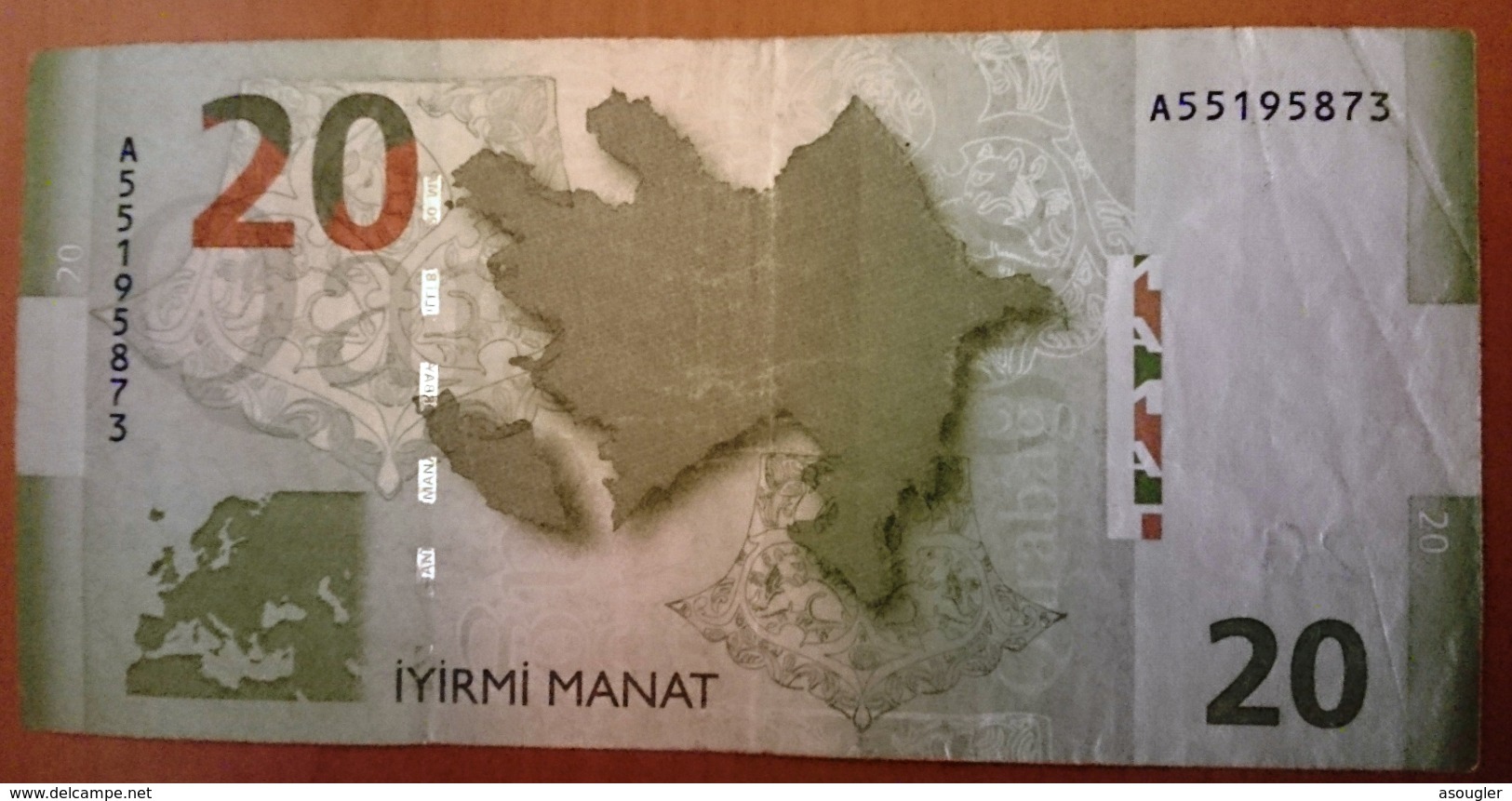 Azerbaijan 20 MANAT 2005 F-VF P-27  (free Shipping Via Registered Air Mail) - Aserbaidschan