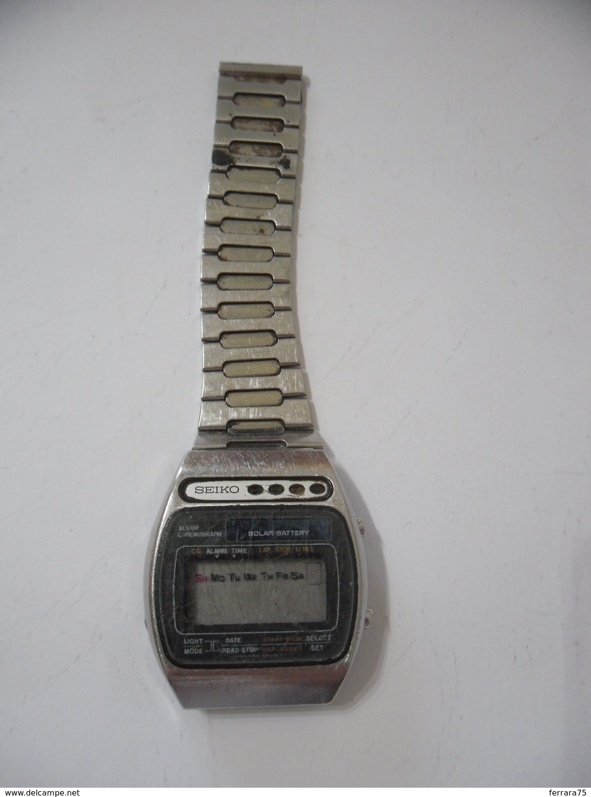 Watches: bracket - SEIKO VINTAGE WATCH SEIKO LCD BATTERY SOLAR ANNI 70.