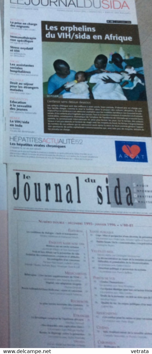 SIDA/V.I.H. : 7 numéros du  Journal du Sida : N°23/33/80-81/92-93/116/124 & 188 (1990 à 2006) + numéro hors série mai 93