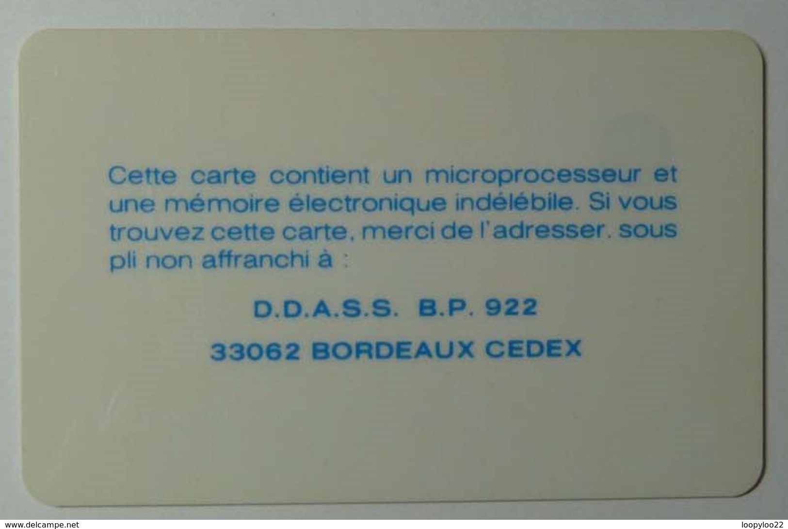 FRANCE - Bull - Tollway Smart Card - D.D.A.S.S. Gironde - Used - Rare - Sonstige & Ohne Zuordnung