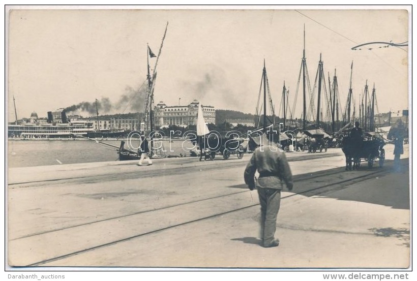 T2 1915 Pola, Palace Hotel, Port, Steamships. Fot. G. Fiorini, Photo - Non Classificati