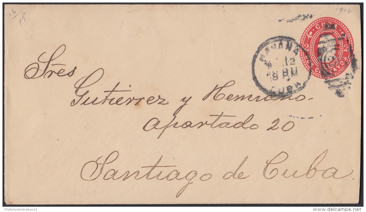 1899-EP-181 CUBA US OCCUPATION. 1899. 2c POSTAL STATIONERY COLON. NAIFE 81 Ed.55B. USED HAVANA TO SANTIAGO DE CUBA. - Covers & Documents