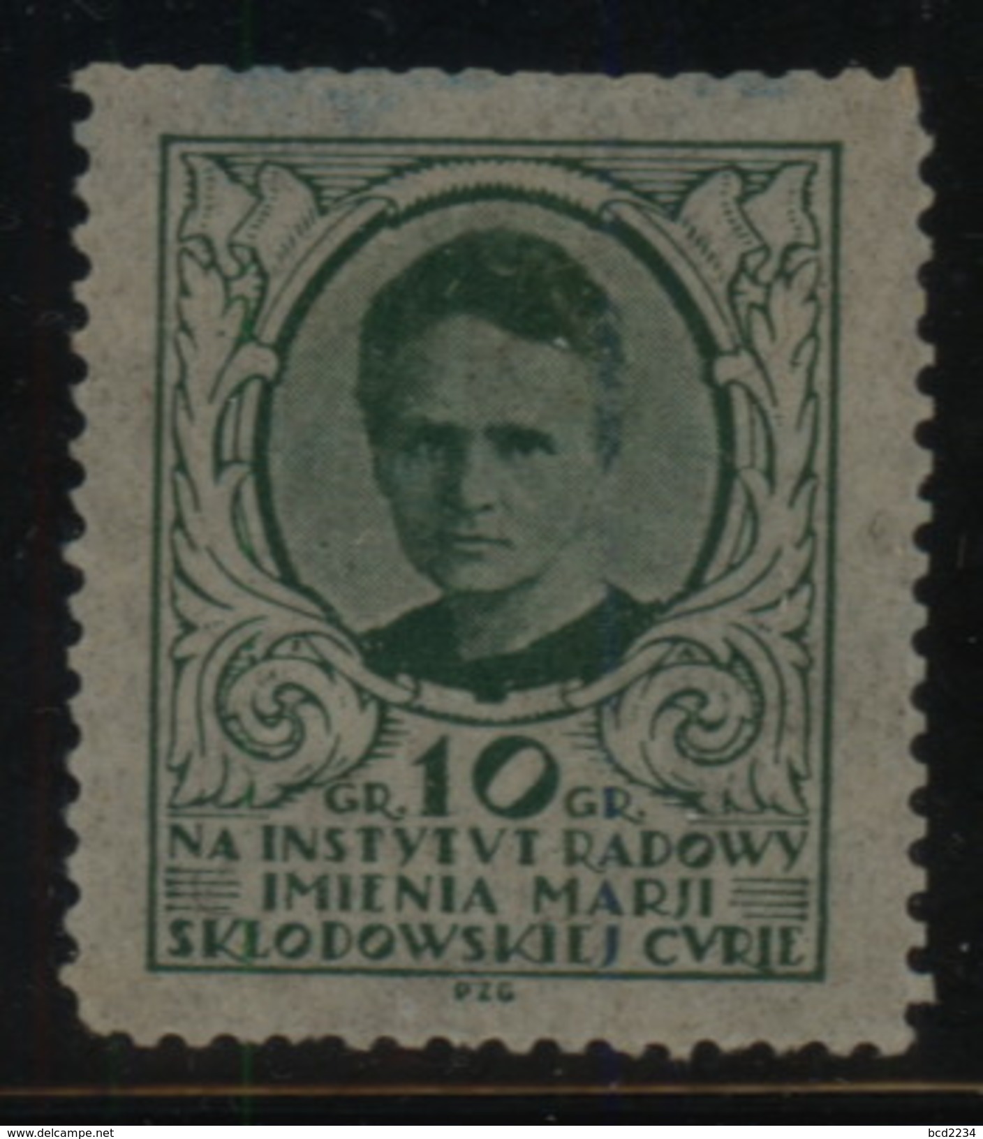 POLAND 10GR MARIE SKLODOWSKA CURIE RADIOLOGY INSTITUTE FUNDRAISING LABEL HM CHEMISTRY NOBEL PRIZE WINNER - Labels