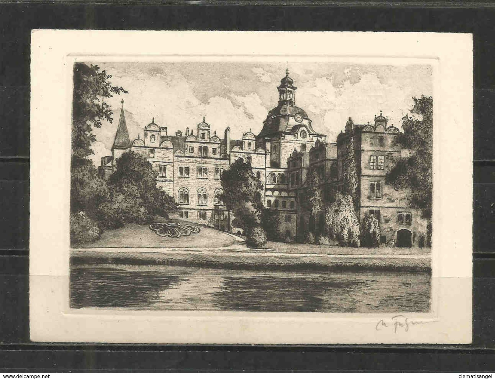 259u * BÜCKEBURG * SCHLOSS * ORIGINAL-RADIERUNG * HANDABZUG MIT SIGNIERUNG *!! - Bueckeburg