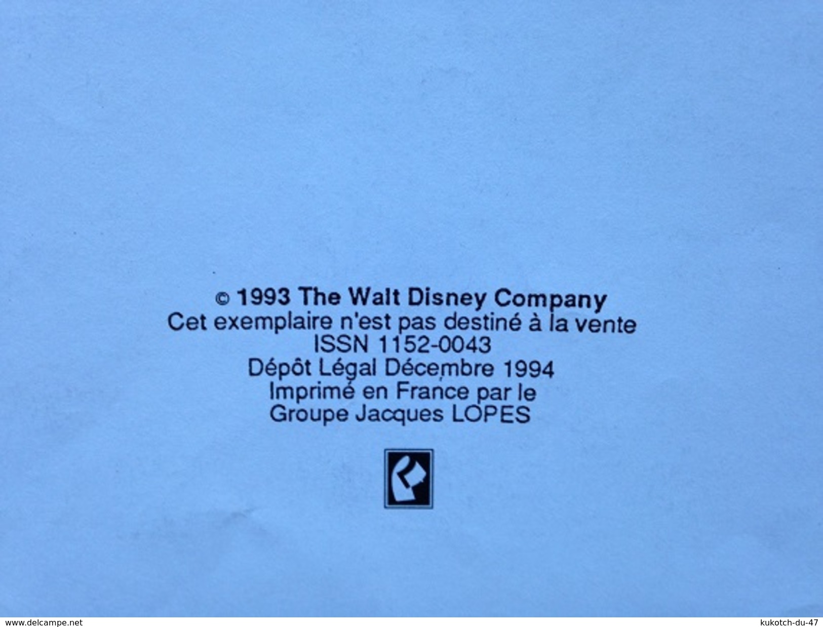 Disney - BD Blanche-Neige - Publicité (1994) - Disney