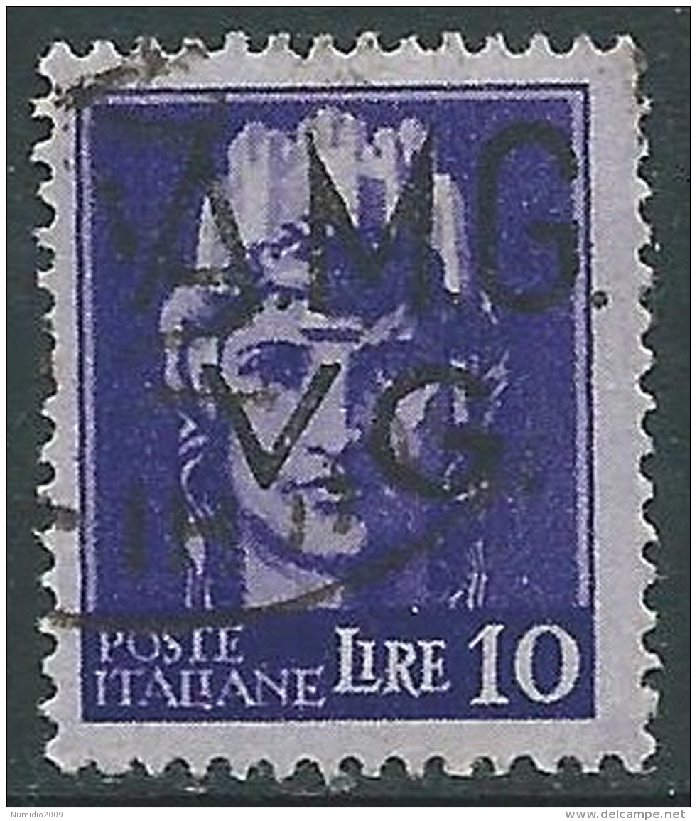 1945-47 TRIESTE AMG VG USATO IMPERIALE 10 LIRE - L16 - Gebraucht