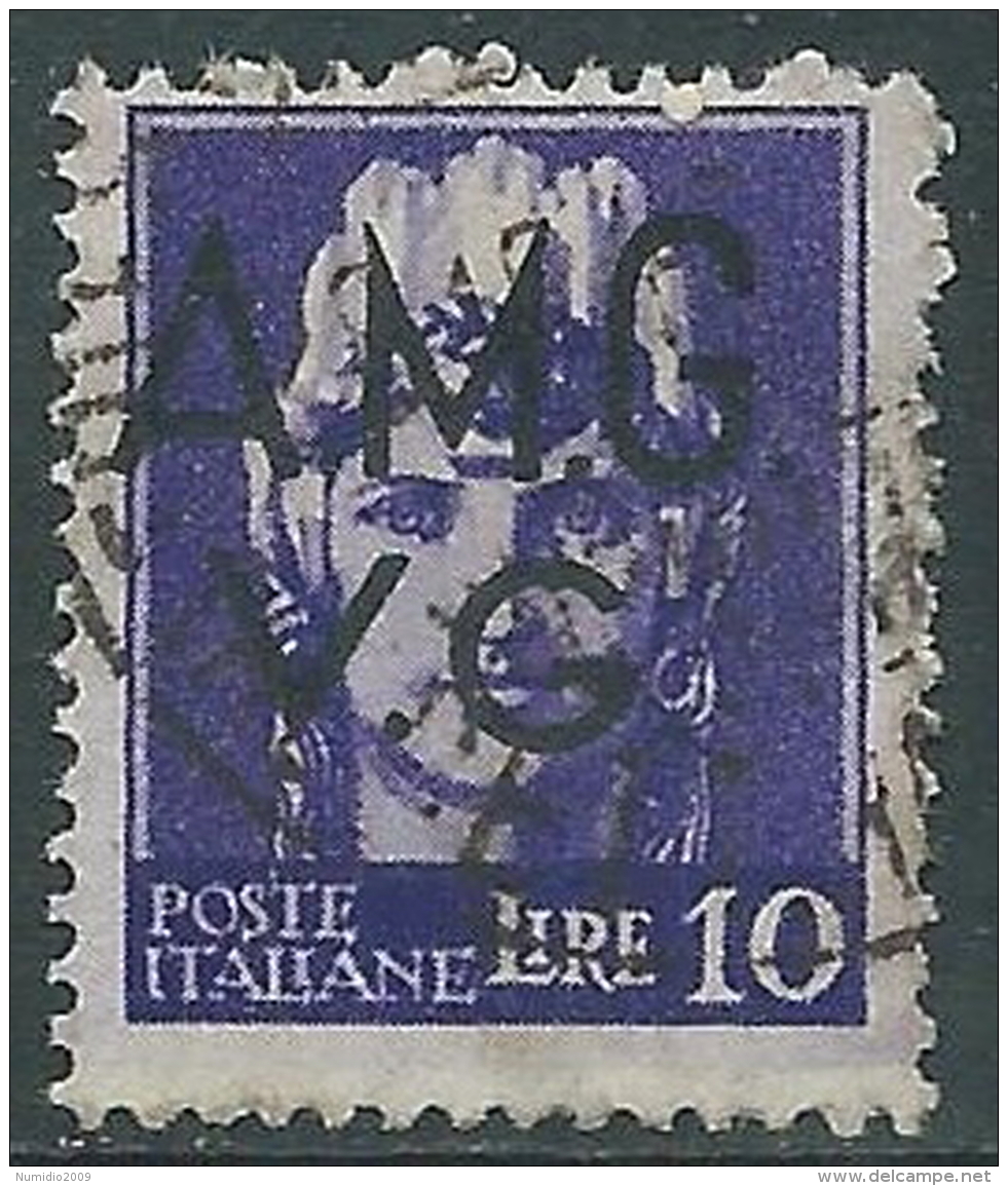 1945-47 TRIESTE AMG VG USATO IMPERIALE 10 LIRE - L27 - Gebraucht