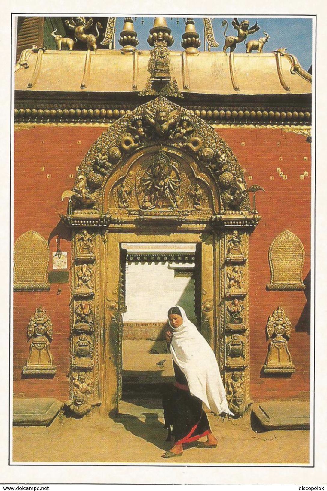 V498 Nepal - Bhadgaon - La Porta D'Oro - Cartolina Con Legenda Descrittiva - Asien