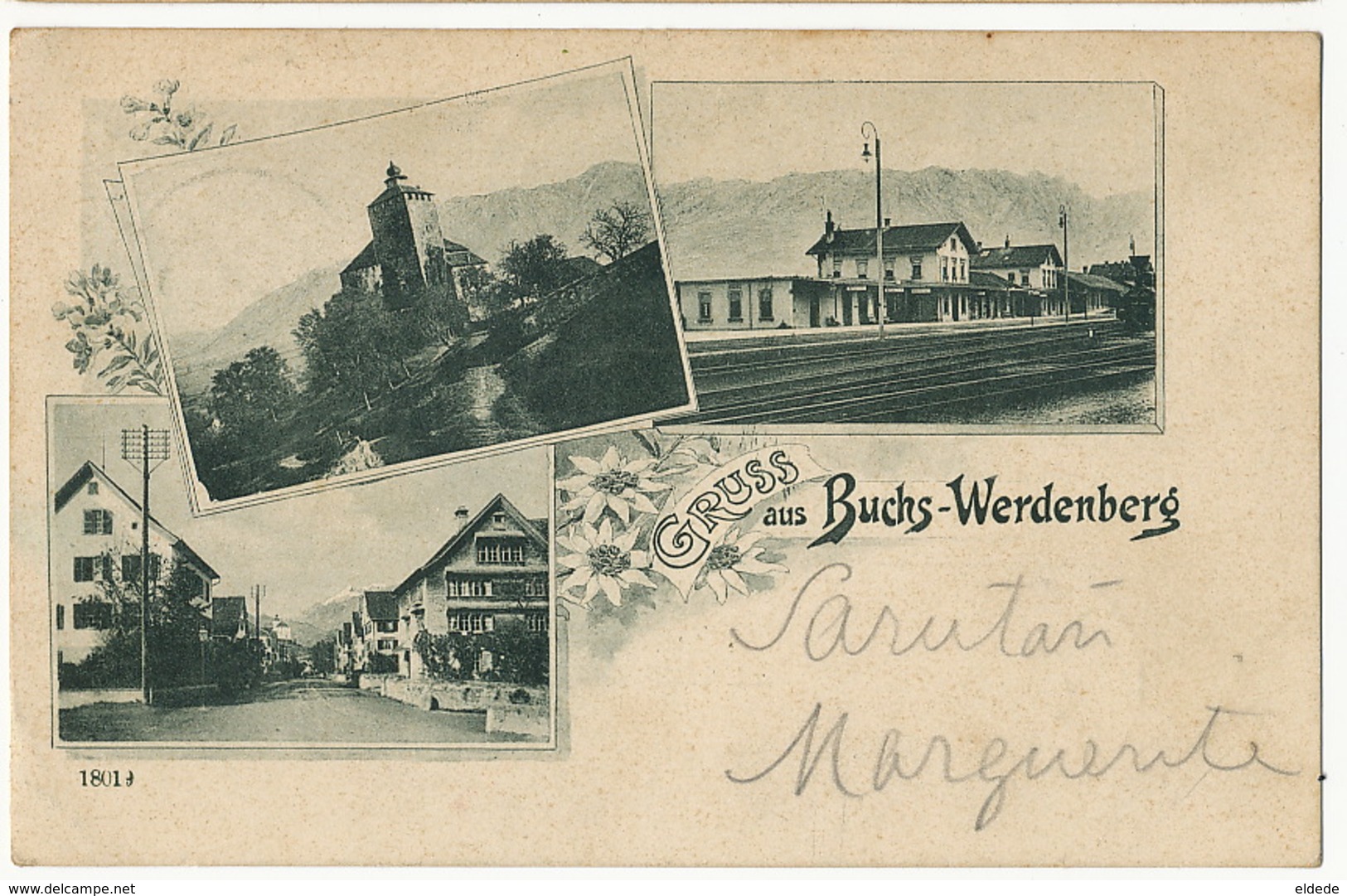 Gruss Aus Buchs Werdenberg 18019  Gare Train Station  Used 1904 To Bucarest Romania - Buchs