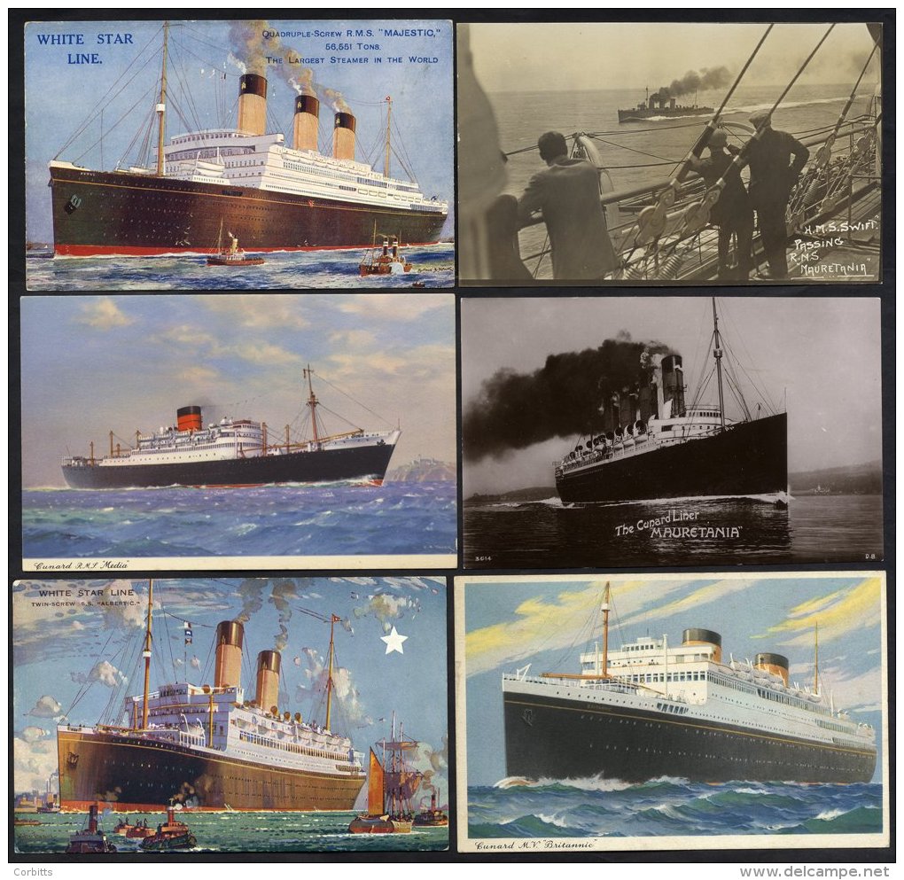 SHIPPING (49) With Many Of Mauretania Incl. HMS Swift Passing Mauretania (RP), S.S Etruria, S.S George Washington, RMS A - Ohne Zuordnung