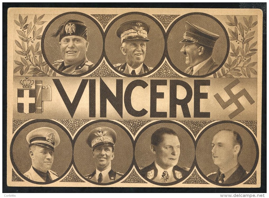 1939  Propaganda Cards 'Vincere' Showing 7 Portraits Of German And Italian Leaders Incl. Hitler, Mussolini &amp; Goering - Autres & Non Classés