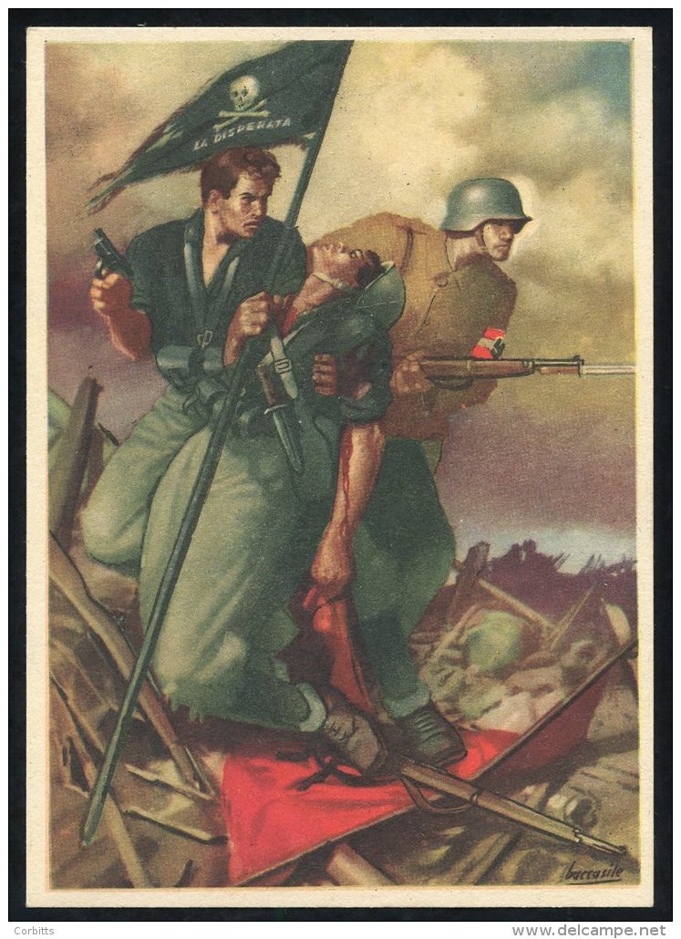 1941 Striking Propaganda Cards (2) Showing Soldiers Holding Flag, Both Unused. - Autres & Non Classés