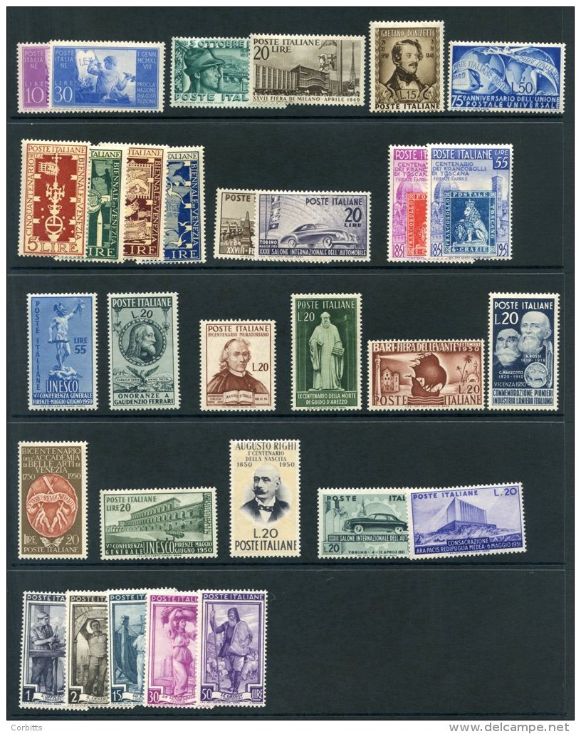 1948-51 UM Range Of Better Item Incl. 1949 Art Exhibition Set (Cat. &pound;130), 1949 UPU 50c (Cat. &pound;120), 1951 1s - Autres & Non Classés