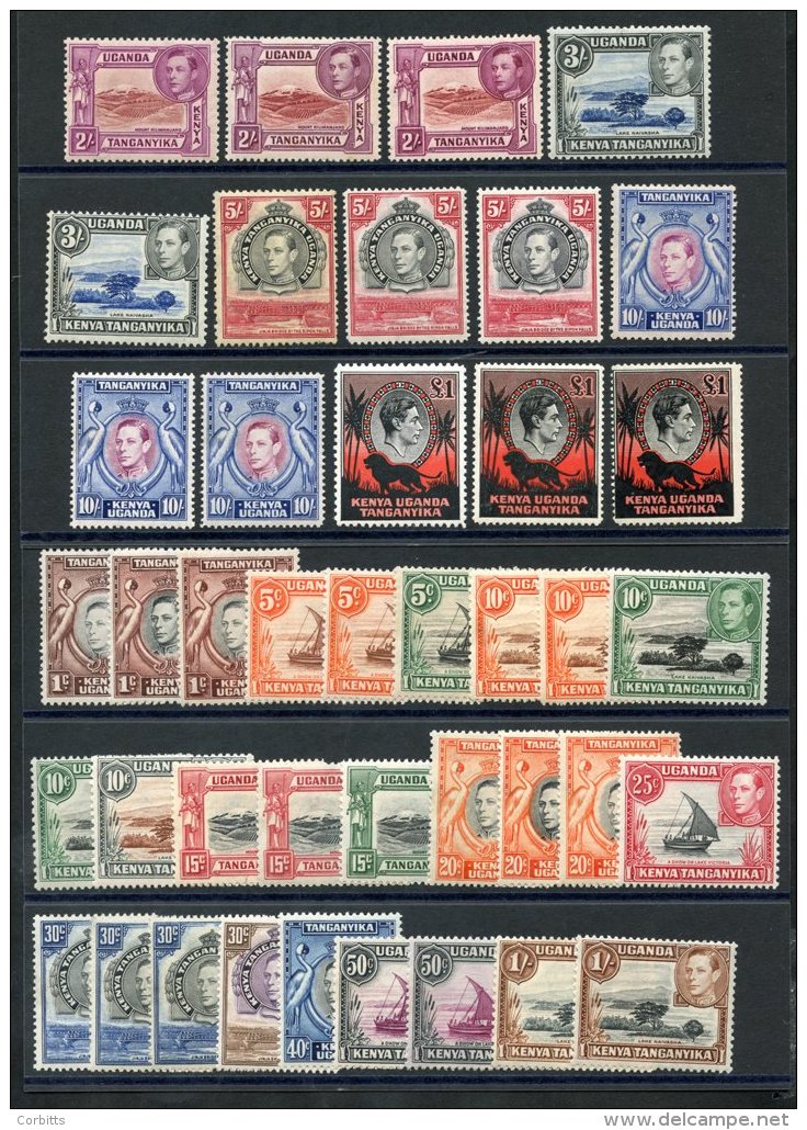 1938-54 KGVI Defin Set, Almost Complete M With Shades, Perfs Etc. Incl. 5s (3), 10s (3), &pound;1 (3), From SG.131/150b, - Sonstige & Ohne Zuordnung