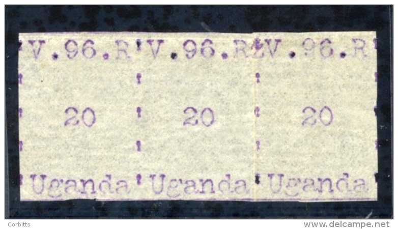 1896 (June) Inscribed 'V.96.R' In Violet, 20c Unused Strip Of Three, The Right-hand Pair Has Error 'Z' At Top Between St - Sonstige & Ohne Zuordnung