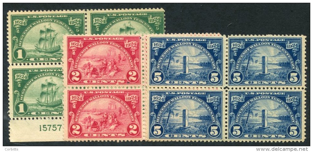 1924 Huguenot Set In Fine M Blocks Of Four (2x UM In Each Block), SG.618/20, Cat. &pound;120+ - Sonstige & Ohne Zuordnung