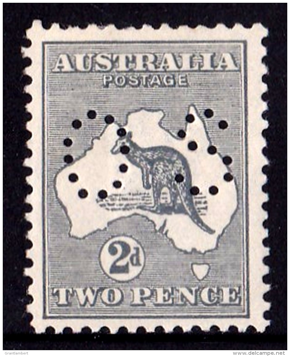 Australia 1915 Kangaroo 2d Grey Die 1 3rd Watermark Perf OS MH - Neufs