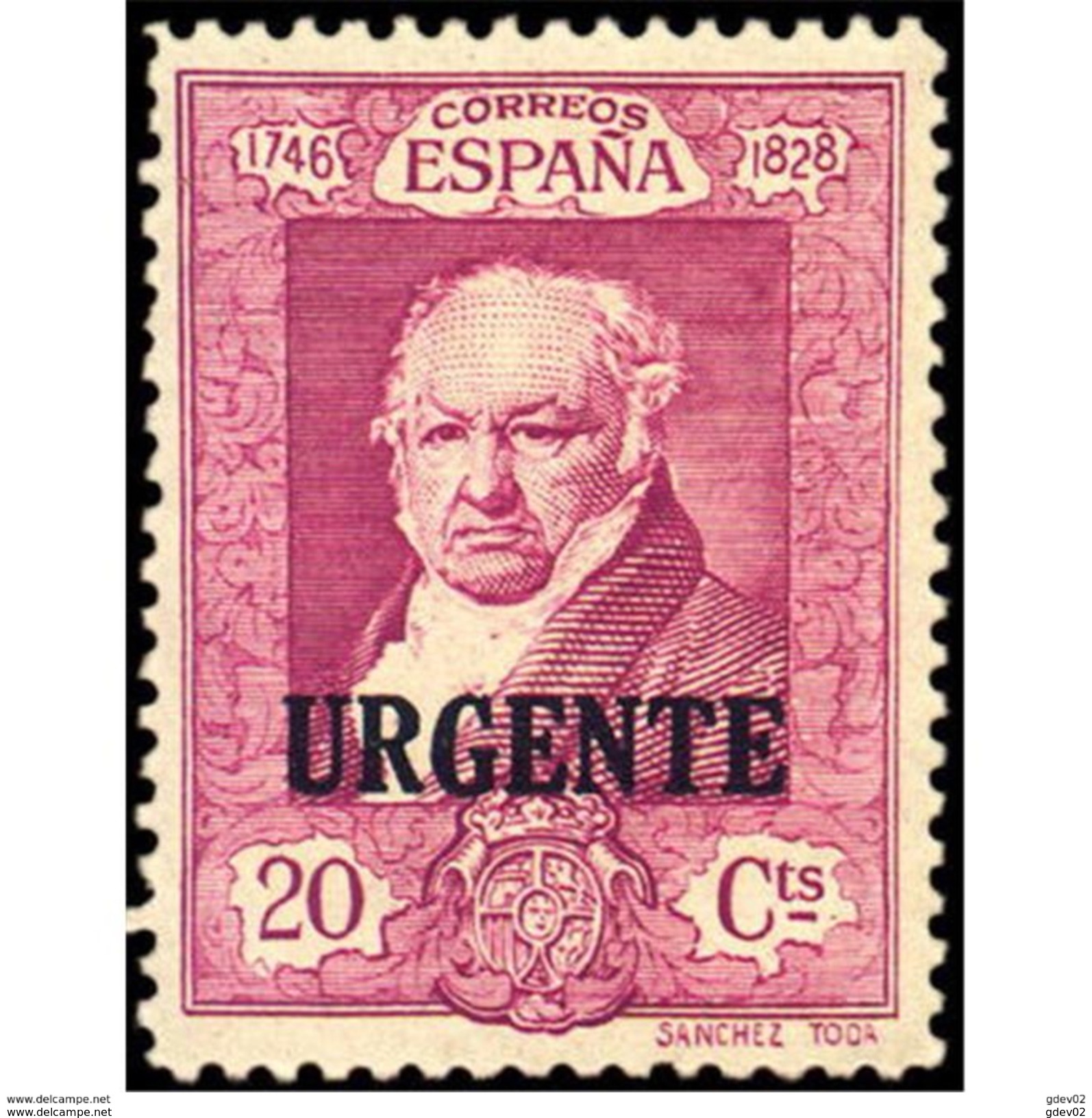 ES516STV-LFT***516STECU.Spain.Esgane.AVION,Retrato Del Pintor Goya.QUINTA DE GOYA.URGENTE.1930 (Ed 516**) - Espresso