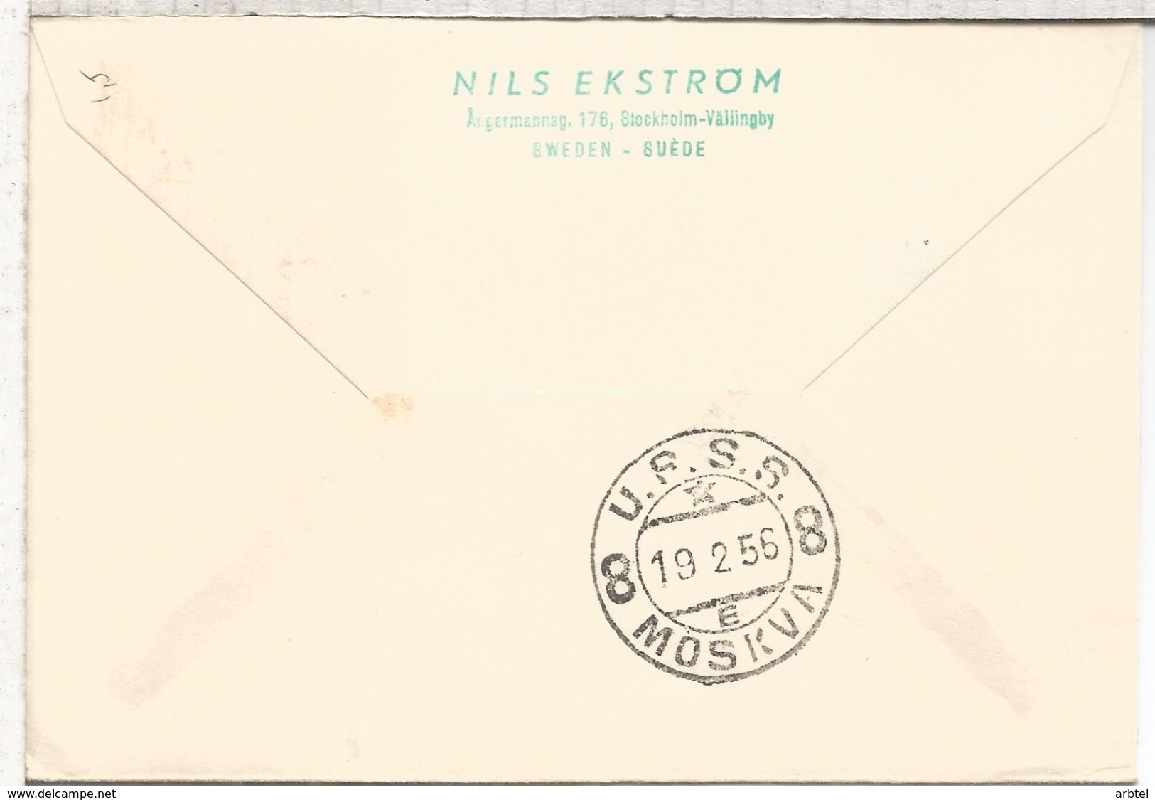 FINLANDIA CC PRIMER VUELO FINNAIR HELSINKI MOSCOW 1956 AL DORSO LLEGADA - Lettres & Documents