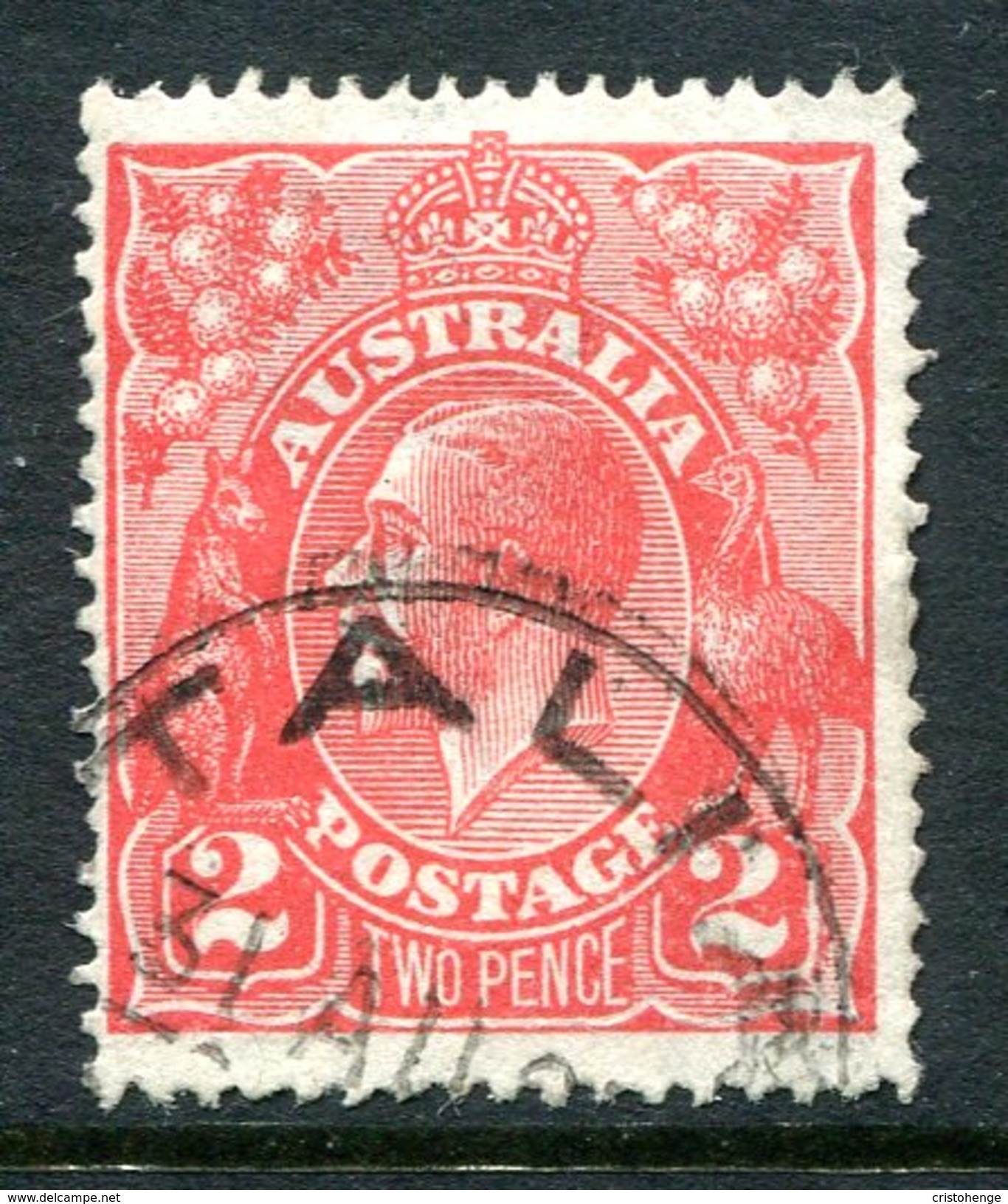 Australia 1918-23 KGV Heads (2nd Wmk.) - 2d Bright Rose Scarlet Used (SG 63) - Gebruikt