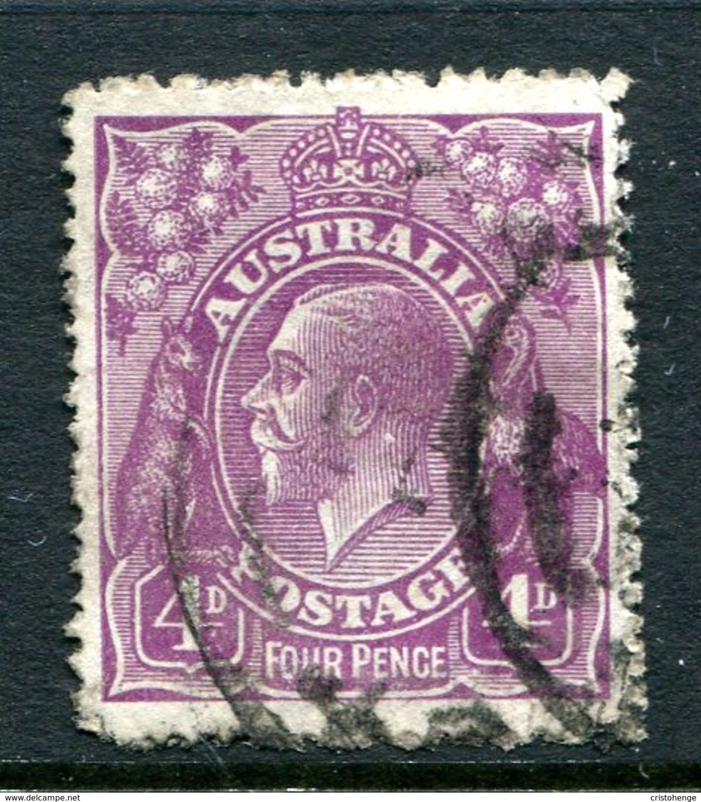 Australia 1918-23 KGV Heads (2nd Wmk.) - 4d Violet Used (SG 64) - Gebruikt