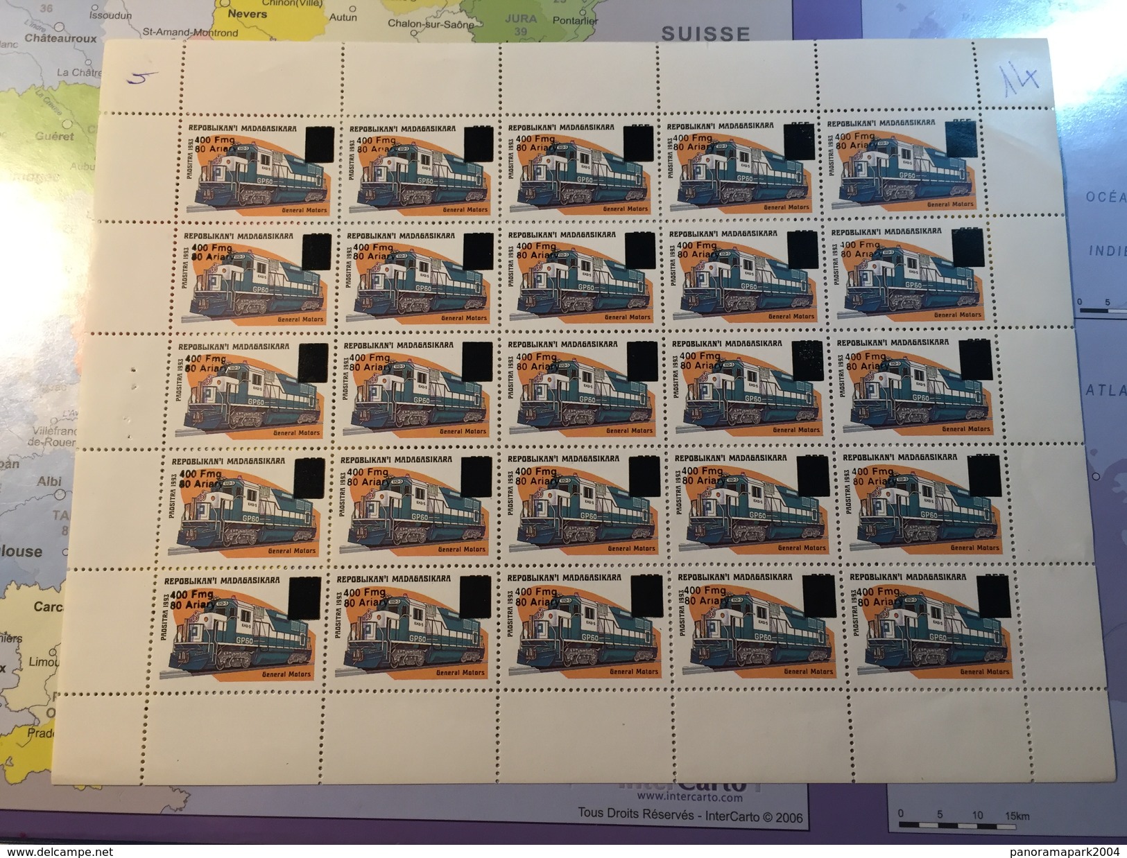 Madagascar 1998 Mi. 2108 Train General Motors Locomotive Overprint 2000&euro; - Madagaskar (1960-...)