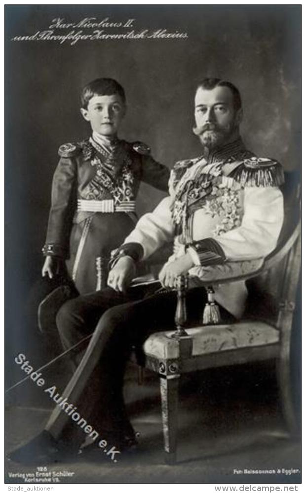 Adel Russland Zar Nikolas II Zarewitsch Alexius Foto AK I-II - Non Classificati