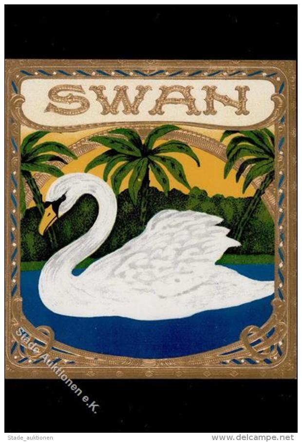 Tabak / Rauchen Zigarrenkisten Etiketten Ca. 11 X 10,5 Cm Swan Um 1900 Golddruck Litho Gepr&auml;gt I-II - Ohne Zuordnung