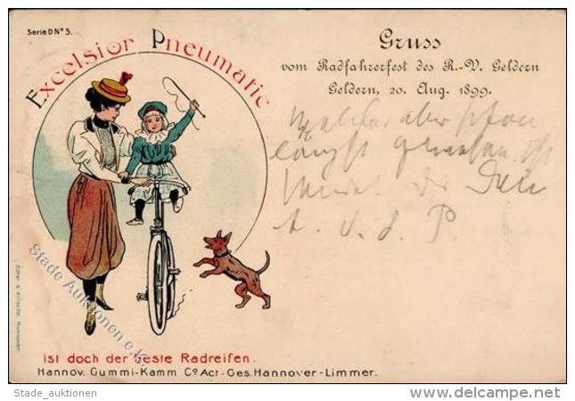 Fahrrad Kind Hund Excelsior Pneumatic Litho Werbe AK 1899 I-II (fleckig) Cycles Chien - Ohne Zuordnung