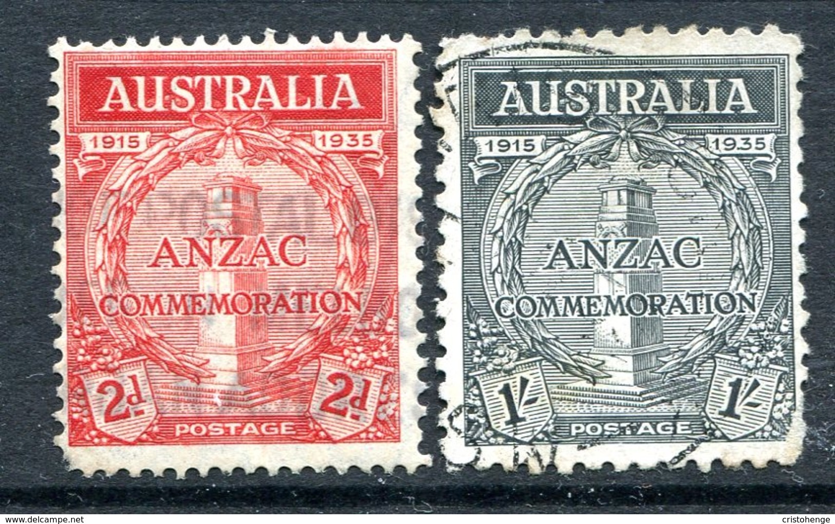 Australia 1935 20th Anniversary Of Gallipoli Landing Set Used (SG 154-155) - Oblitérés